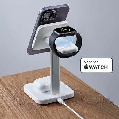 [Užsakomoji prekė] ESR - Charging Station 3in1 HaloLock - for iPhone, AirPods and Apple Watch, with Detachable Watch Charger Set, EU Plug - Baltas 7