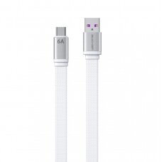 WK Design King Kong 2nd Gen series flat USB - USB Type C cable for fast charging / data transmission 6A 1.3m white (WDC-156a)