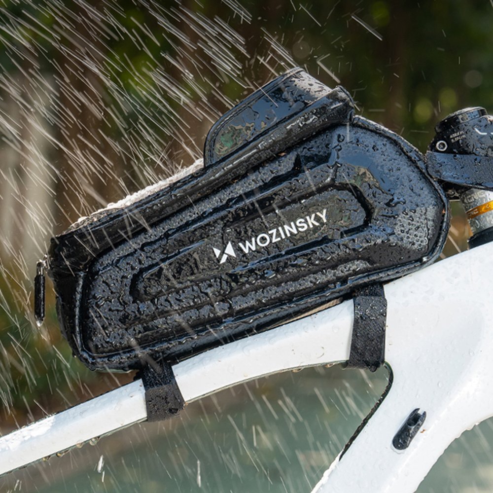 Dviračio krepšys Wozinsky ant rėmo, šarvuotas, su telefono kišene 1.7 l – juodas 10 Dviračio krepšys Wozinsky ant rėmo, šarvuotas, su telefono kišene 1.7 l – juodas 10