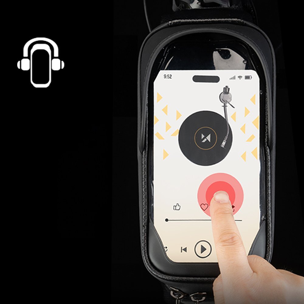 Dviračio krepšys Wozinsky ant rėmo, šarvuotas, su telefono kišene 1.7 l – juodas 7 Dviračio krepšys Wozinsky ant rėmo, šarvuotas, su telefono kišene 1.7 l – juodas 7