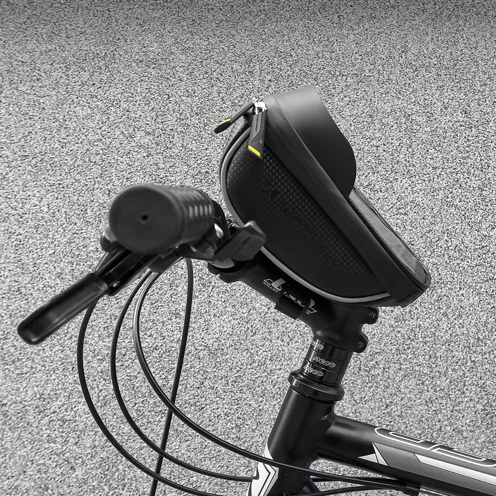 Krepšys Dviračiui montuojamas ant vairo + Telefono Laikiklis pritaikytas liečiamajam ekranui Wozinsky Bicycle Front Frame Handlebar Bag Touch Screen Phone Holder 1L Juodas (WBB16BK) 16 Krepšys Dviračiui montuojamas ant vairo + Telefono Laikiklis pritaikytas liečiamajam ekranui Wozinsky Bicycle Front Frame Handlebar Bag Touch Screen Phone Holder 1L Juodas (WBB16BK) 16
