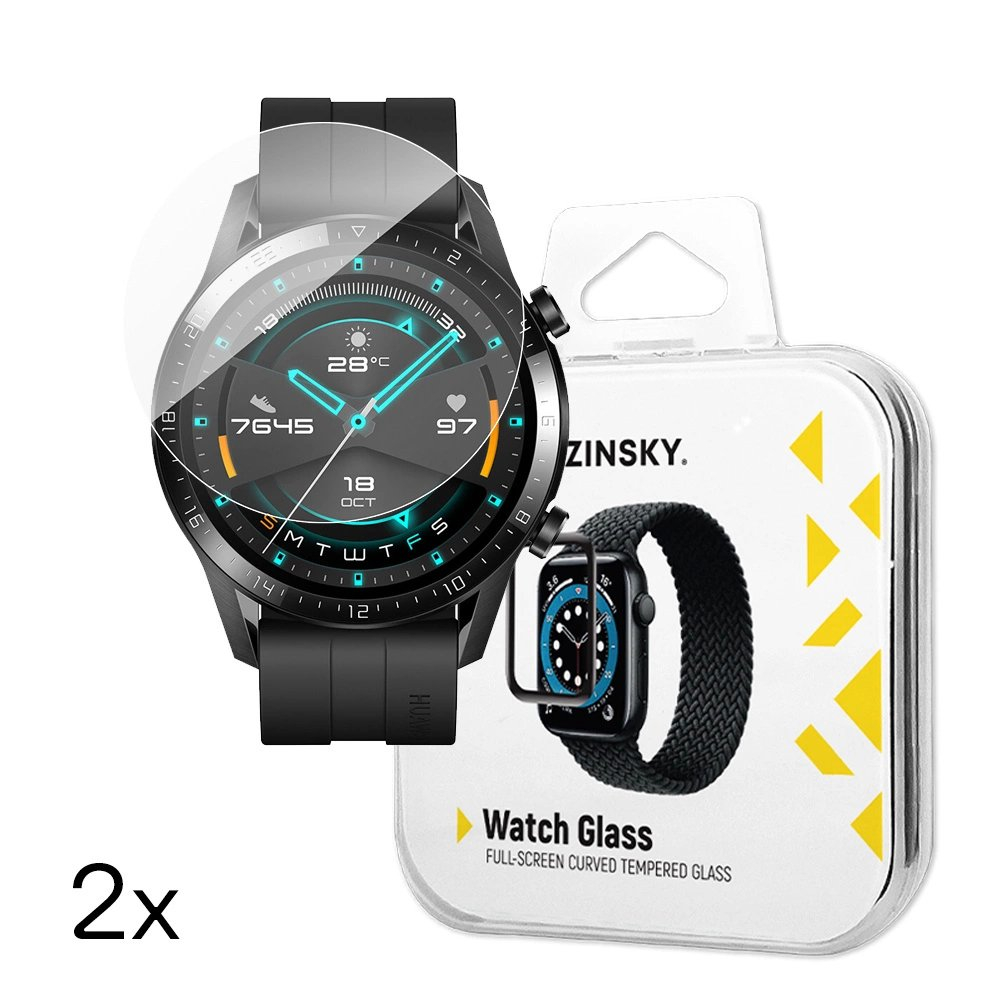 Wozinsky Full Glue grūdintas stiklas Huawei Watch GT 2 / GT 2 Pro 42 mm (2 vnt.)