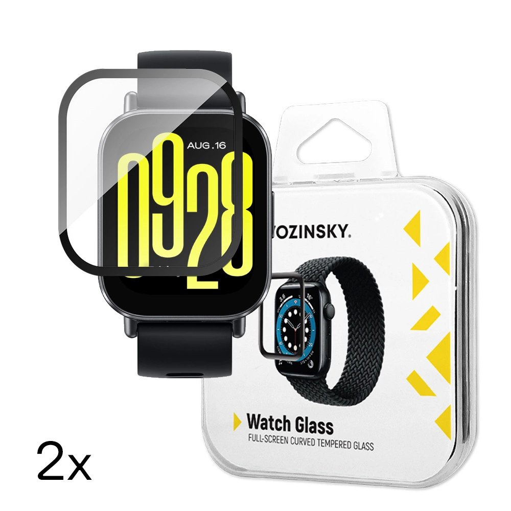 Wozinsky Full Glue grūdintas stiklas Xiaomi Redmi Watch 4 (2 vnt.)