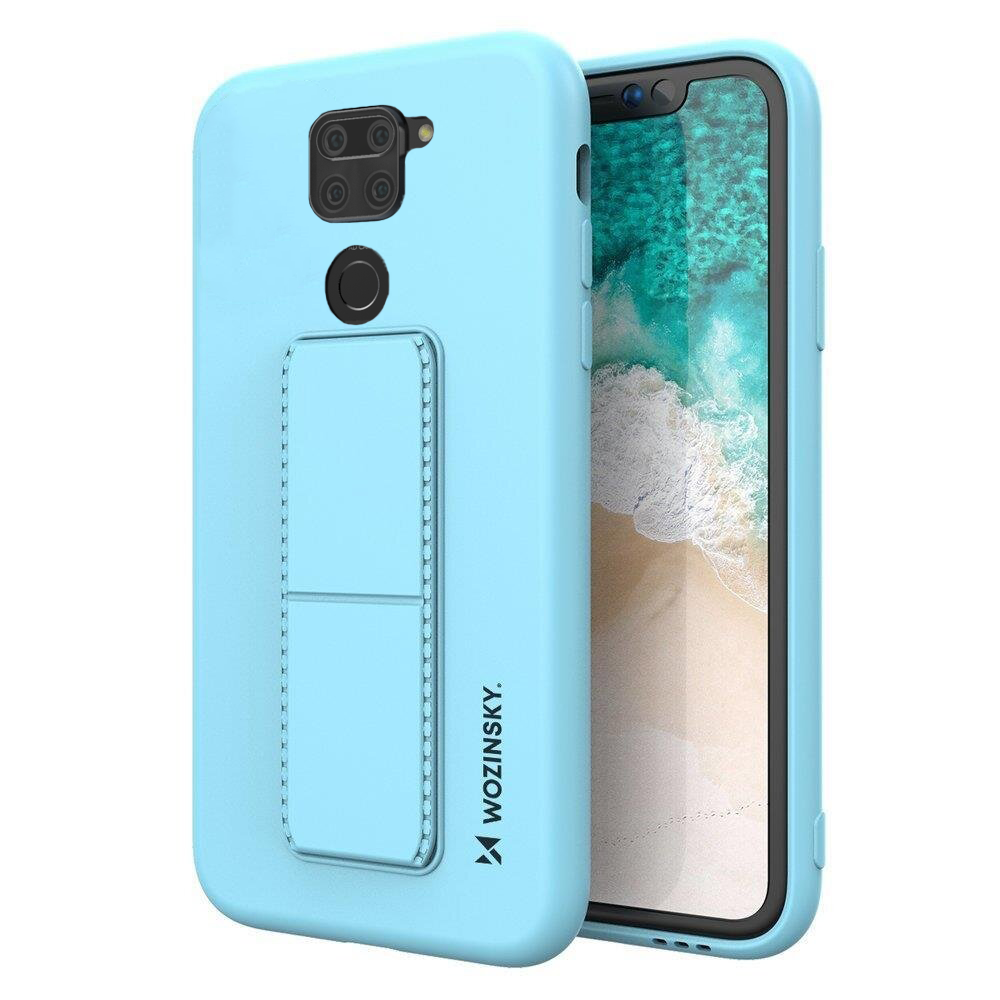 Wozinsky Kickstand Lankstaus Silikono Dėklas Su Stovu Xiaomi Redmi 10X 4G / Xiaomi Redmi Note 9 Šviesiai Mėlynas Wozinsky Kickstand Lankstaus Silikono Dėklas Su Stovu Xiaomi Redmi 10X 4G / Xiaomi Redmi Note 9 Šviesiai Mėlynas