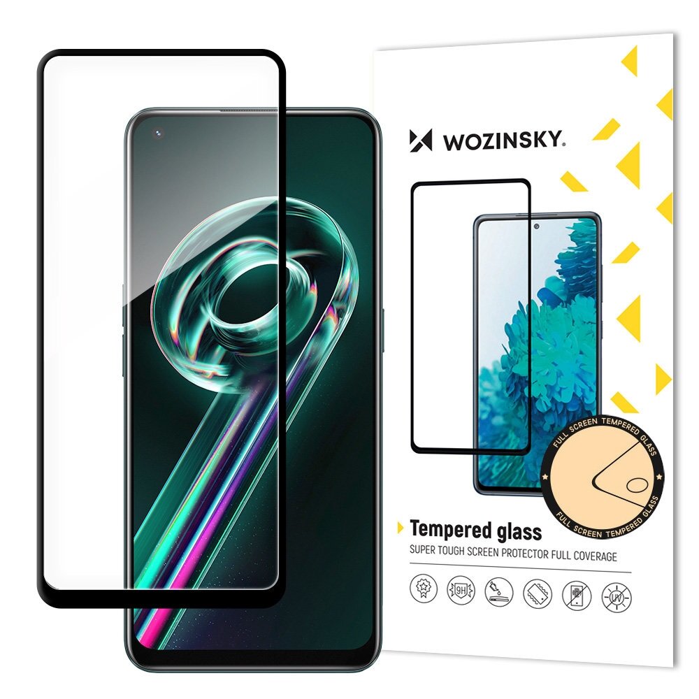 Ekrano apsauga Wozinsky full glue tempered glass Realme 9 pro plus Juoda Ekrano apsauga Wozinsky full glue tempered glass Realme 9 pro plus Juoda