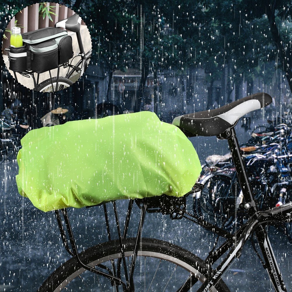 Wozinsky Universal Waterproof Rain Cover skirta Bike Pannier Bag Or Backpack Green (Wbb5Yw) 2 Wozinsky Universal Waterproof Rain Cover skirta Bike Pannier Bag Or Backpack Green (Wbb5Yw) 2