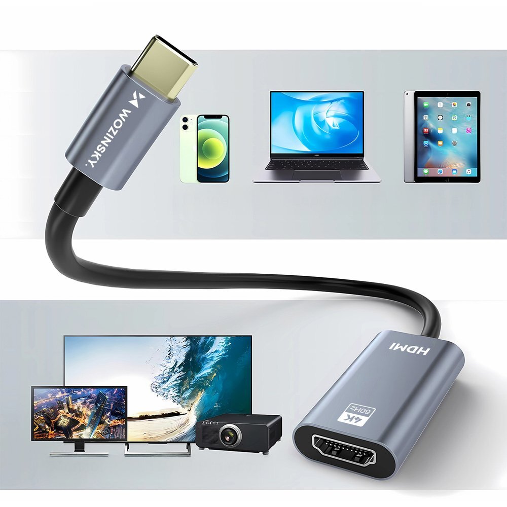 Adapteris Wozinsky WACH-01 USB-C – HDMI 4K 60Hz – juodas 10