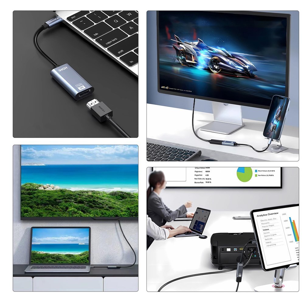 Adapteris Wozinsky WACH-01 USB-C – HDMI 4K 60Hz – juodas 4