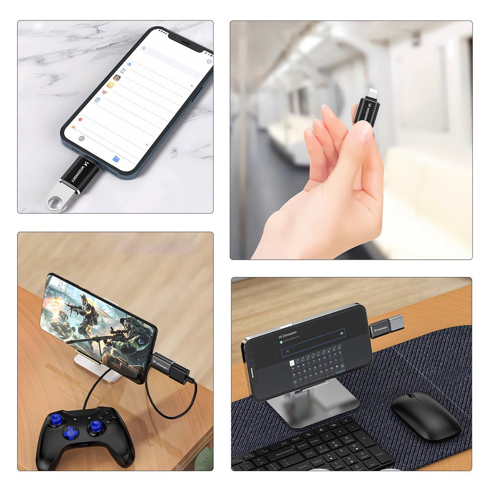 Adapteris Wozinsky WALA-01 Lightning – USB-A OTG – juodas 1 Adapteris Wozinsky WALA-01 Lightning – USB-A OTG – juodas 1