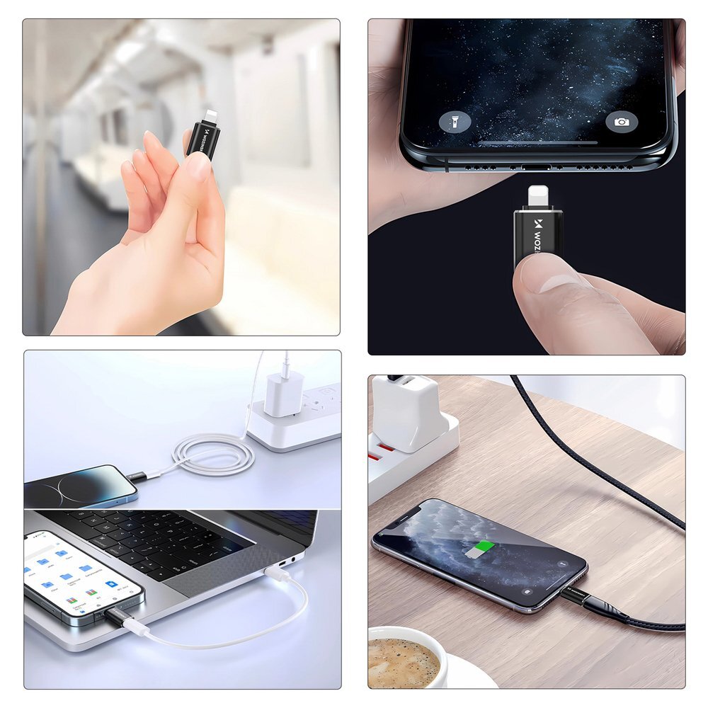 Adapteris Wozinsky WALC-01 Lightning – USB-C – juodas 1