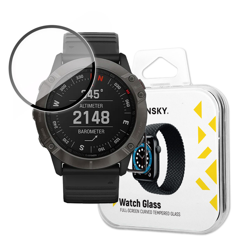 Ekrano apsauga Wozinsky Watch Glass Garmin Fenix 6X Juoda Ekrano apsauga Wozinsky Watch Glass Garmin Fenix 6X Juoda