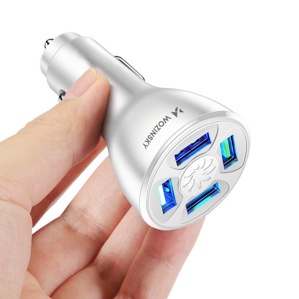 Wozinsky WCCAW 50W 4x USB-A QC car charger - Baltas 1 Wozinsky WCCAW 50W 4x USB-A QC car charger - Baltas 1