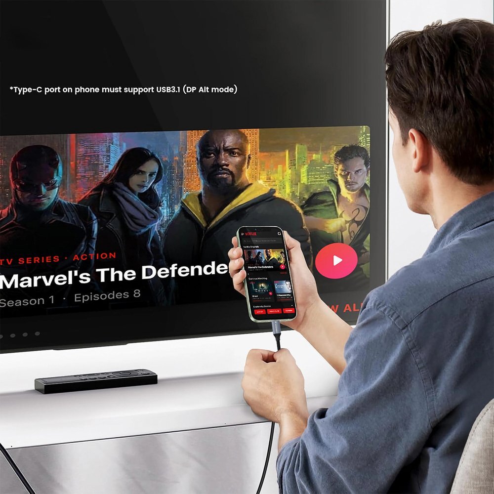 Kabelis Wozinsky WCCH-01 USB-C – HDMI 4K 60Hz 1.8m – juodas 5 Kabelis Wozinsky WCCH-01 USB-C – HDMI 4K 60Hz 1.8m – juodas 5