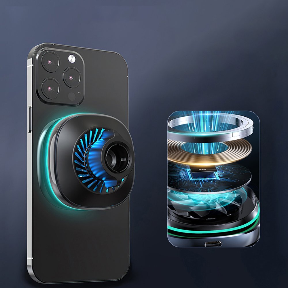 Automobilinis laikiklis Wozinsky WCT5-6S2Y su Qi/MagSafe 15W belaidžiu įkrovikliu ir ventiliatoriaus funkcija – juodas 3