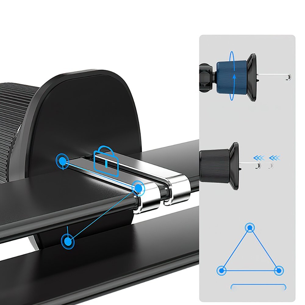 Automobilinis laikiklis Wozinsky WCT5-6S4Y su Qi/MagSafe 15W indukciniu įkrovikliu vėdinimo angai – juodas 7