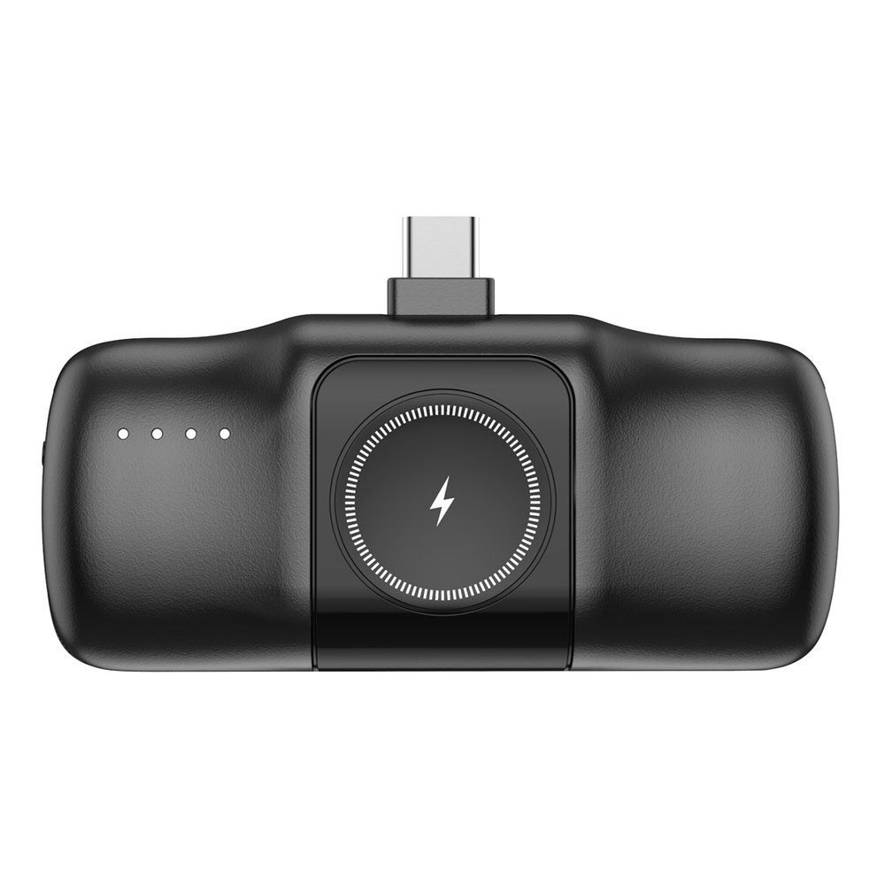 Išorinė baterija Wozinsky WF16-YCS 5000mAh 15W USB-C Mini su integruotu USB-C laidu ir Apple Watch įkrovikliu – juoda 7