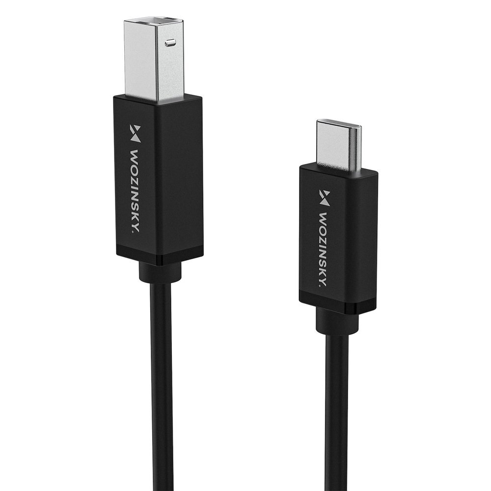 Kabelis Wozinsky WKDDY2S USB-B – USB-C 2m – juodas 2 Kabelis Wozinsky WKDDY2S USB-B – USB-C 2m – juodas 2