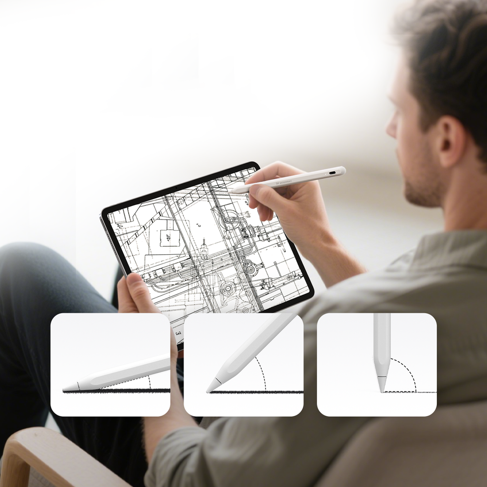 Rašiklis Wozinsky WRA-08 Stylus iPad įrenginiams su USB-C greitu įkrovimu – baltas 5