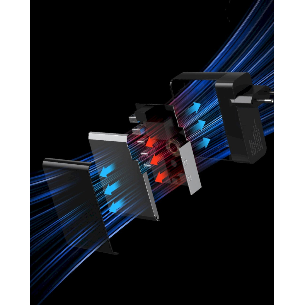 Wozinsky CGWCB 140W GaN wall Įkroviklis 3 x USB-C / 2 x USB-A - Juodas 8 Wozinsky CGWCB 140W GaN wall Įkroviklis 3 x USB-C / 2 x USB-A - Juodas 8