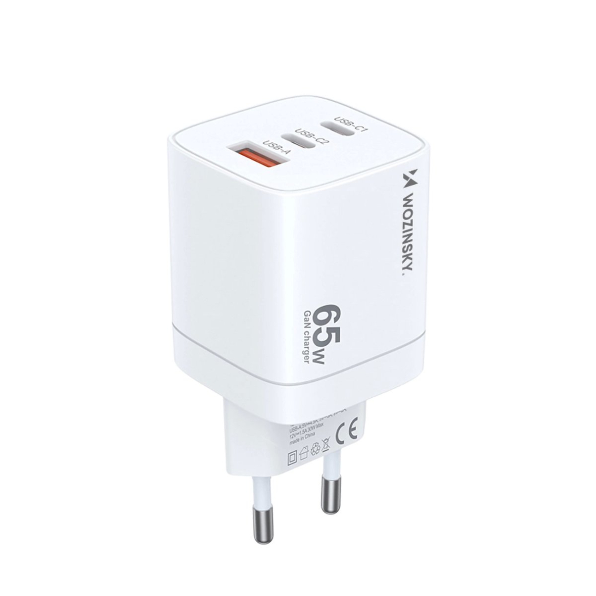 Wozinsky CGWCW 65W USB-A / 2 x USB-C GaN wall Įkroviklis  - baltas 1