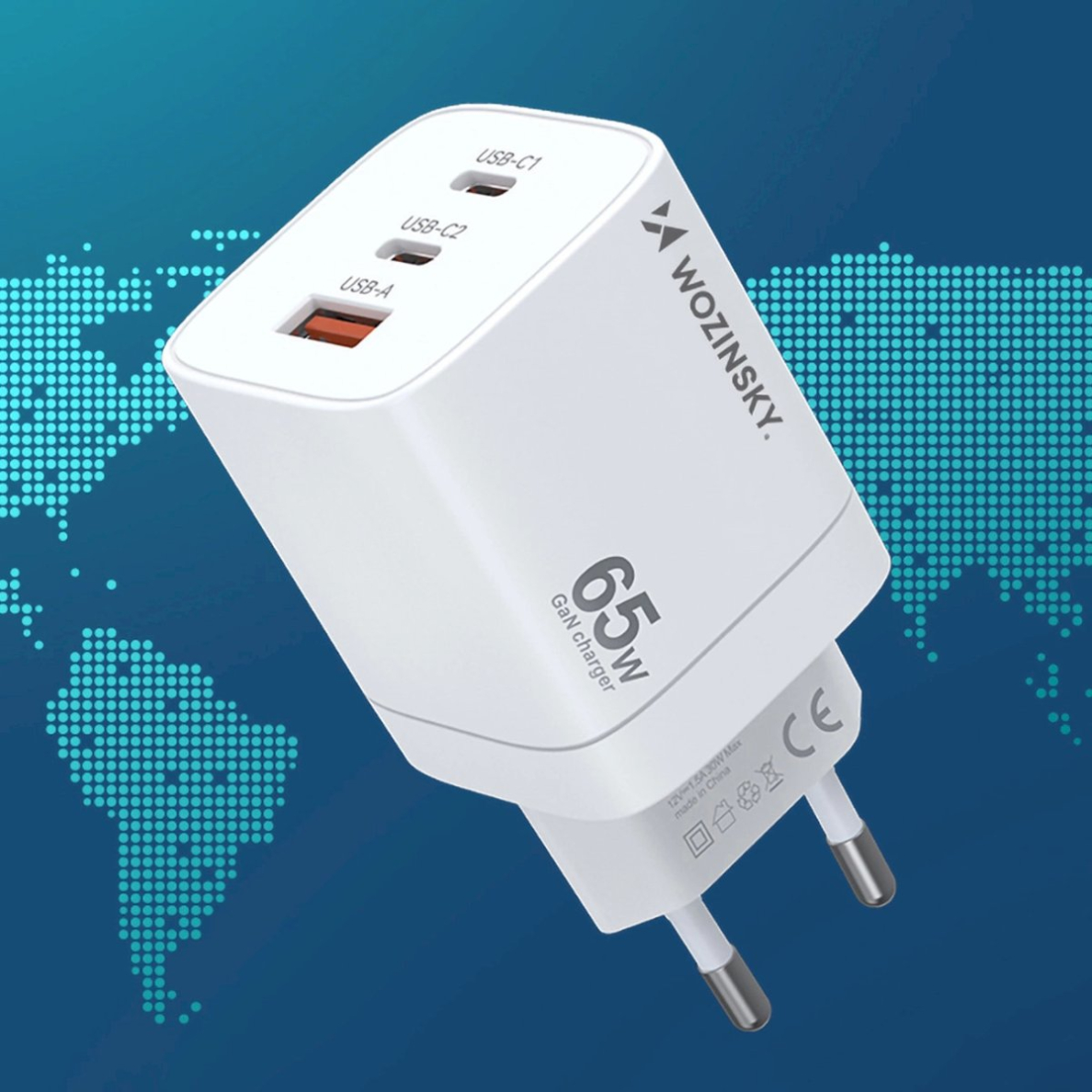 Wozinsky CGWCW 65W USB-A / 2 x USB-C GaN wall Įkroviklis - baltas 11 Wozinsky CGWCW 65W USB-A / 2 x USB-C GaN wall Įkroviklis - baltas 11