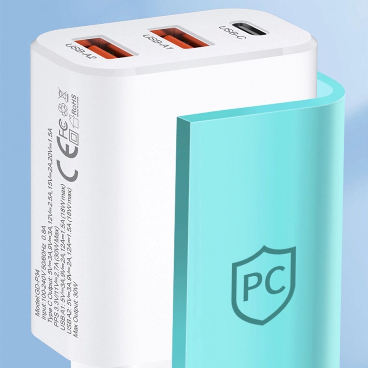 Wozinsky CWCUCW 30W USB-C / 2 x USB-A wall Įkroviklis - baltas 10 Wozinsky CWCUCW 30W USB-C / 2 x USB-A wall Įkroviklis - baltas 10