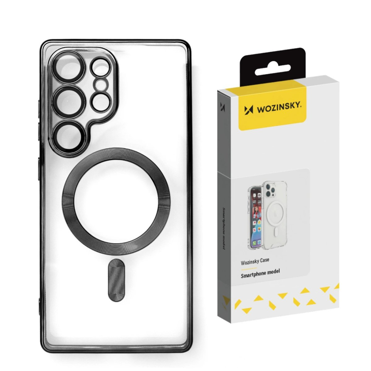 Wozinsky Electroplated Dėklas with Magsafe skirtas Samsung Galaxy S25 - Juodas