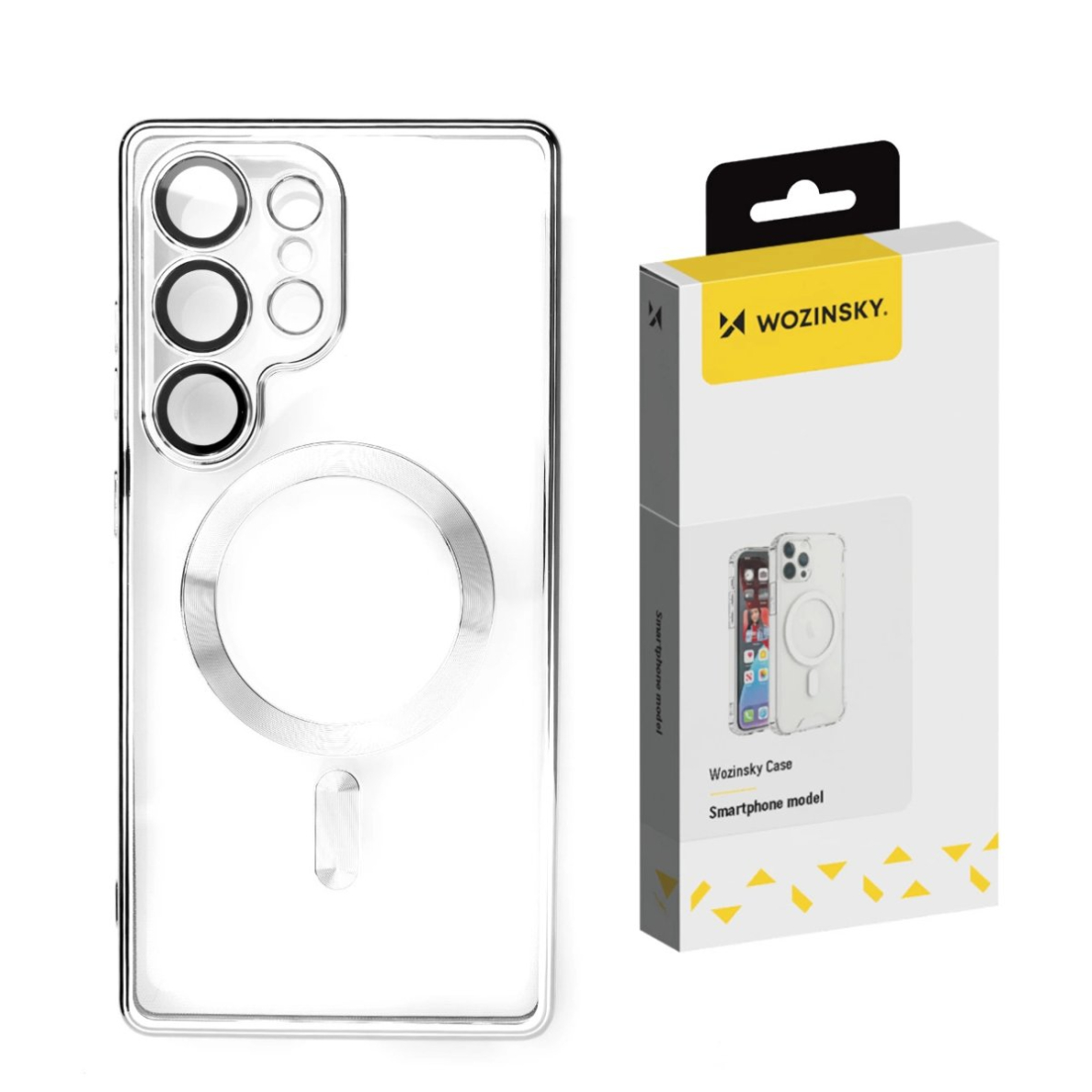 Wozinsky Electroplated dėklas su MagSafe Samsung Galaxy S25+ - sidabrinis