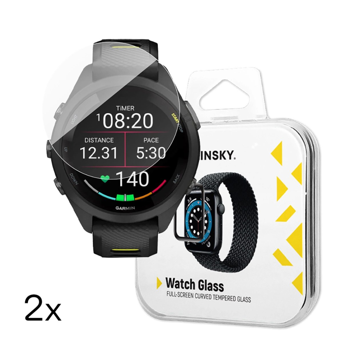 Wozinsky Full Glue grūdintas stiklas Garmin Forerunner 265S 42 mm (2 vnt.)