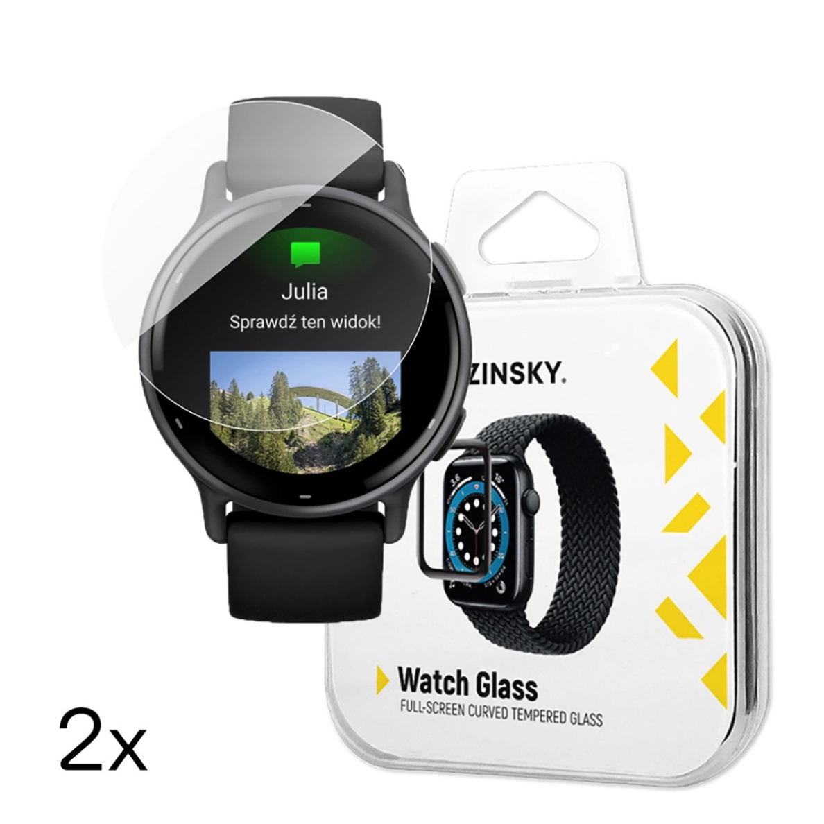 Wozinsky Full Glue grūdintas stiklas Garmin Vivoactive 5 (2 vnt.)