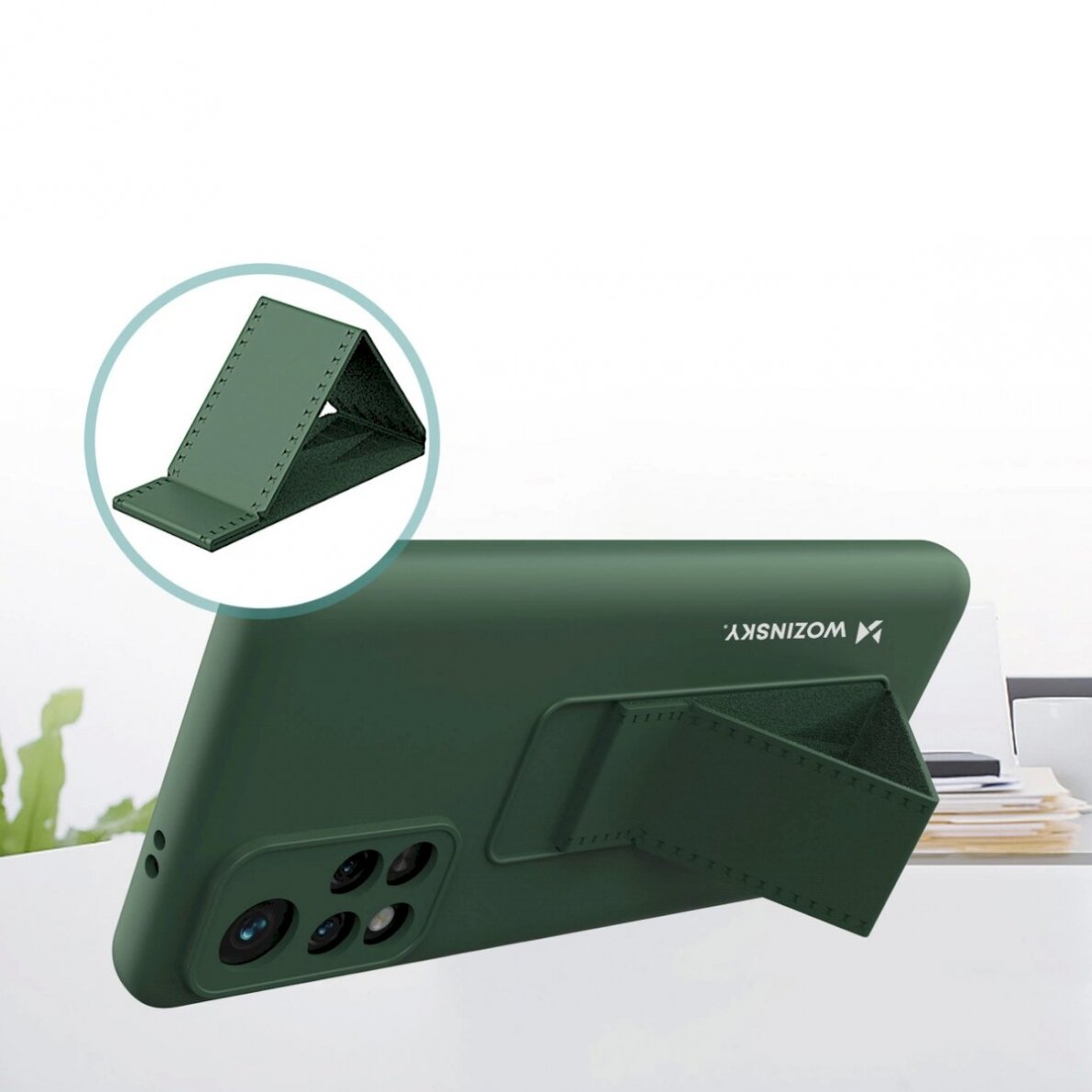 Dėklas Wozinsky Kickstand Xiaomi Redmi Note 11S / Note 11 raudonas 4 Dėklas Wozinsky Kickstand Xiaomi Redmi Note 11S / Note 11 raudonas 4