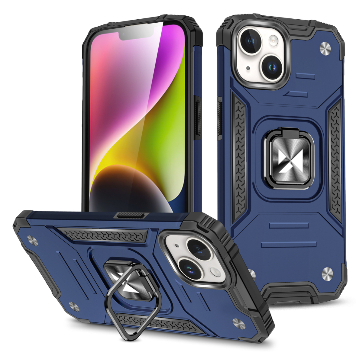 Dėklas Wozinsky Ring Armor iPhone 15 Plus - Mėlynas Dėklas Wozinsky Ring Armor iPhone 15 Plus - Mėlynas