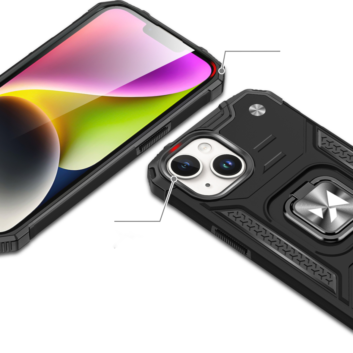 Dėklas Wozinsky Ring Armor iPhone 15 Plus - Raudonas 1 Dėklas Wozinsky Ring Armor iPhone 15 Plus - Raudonas 1