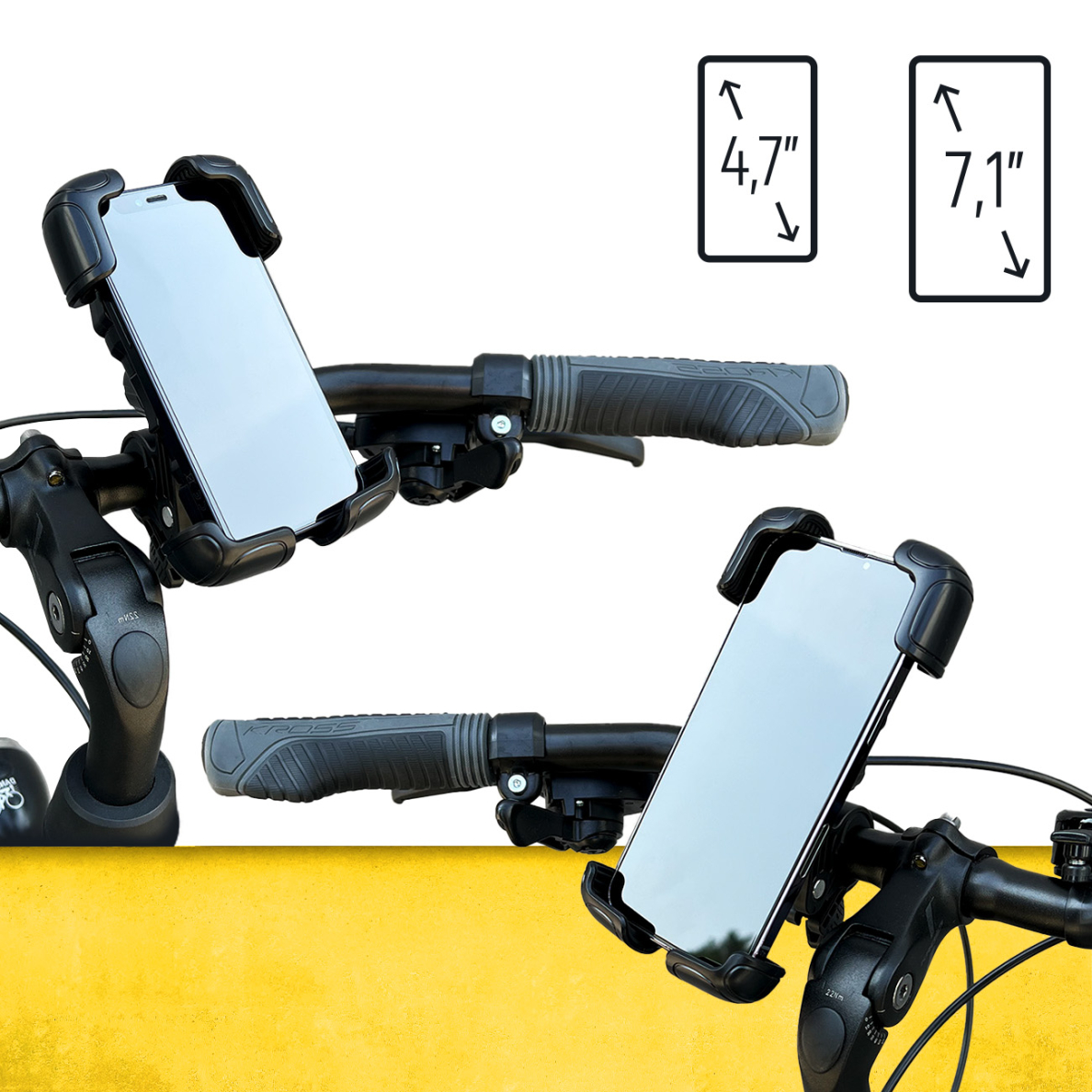 Laikiklis Wozinsky strong phone holder for the handlebar of a bicycle, motorcycle, scooters Juodas (WBHBK6) 3 Laikiklis Wozinsky strong phone holder for the handlebar of a bicycle, motorcycle, scooters Juodas (WBHBK6) 3