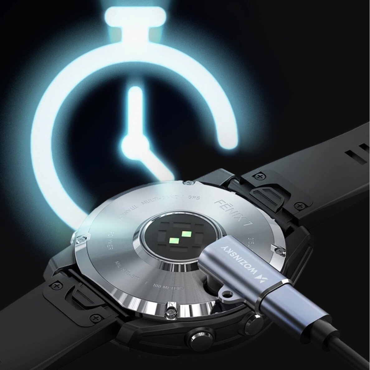 Adapteris Wozinsky WAYGS1 USB-C Garmin išmaniajam laikrodžiui – pilkas 4