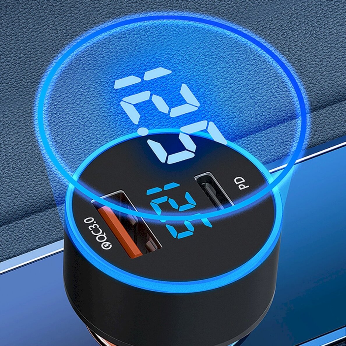 Wozinsky WDCCAC USB-C USB-A 36W car Įkroviklis  - Juodas 12