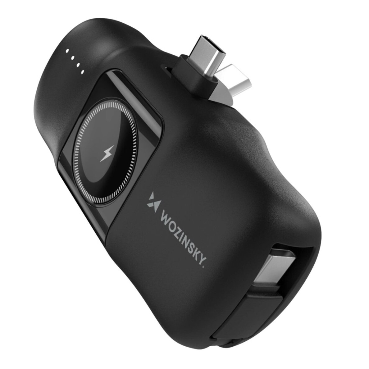 Išorinė baterija Wozinsky WF16-YCS 5000mAh 15W USB-C Mini su integruotu USB-C laidu ir Apple Watch įkrovikliu – juoda Išorinė baterija Wozinsky WF16-YCS 5000mAh 15W USB-C Mini su integruotu USB-C laidu ir Apple Watch įkrovikliu – juoda