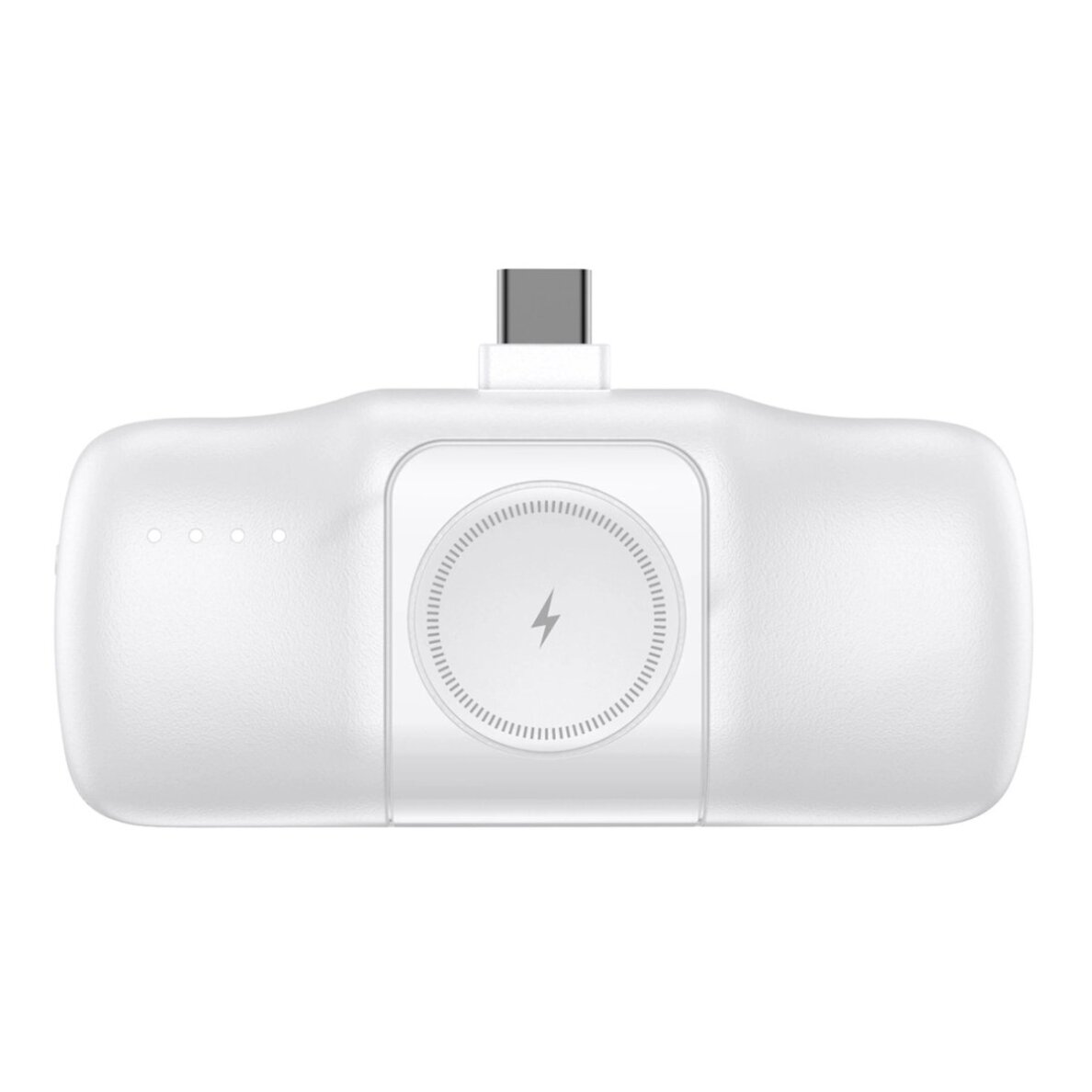 Išorinė baterija Wozinsky WF16-YCS 5000mAh 15W USB-C Mini su integruotu USB-C laidu ir Apple Watch įkrovikliu – balta 1