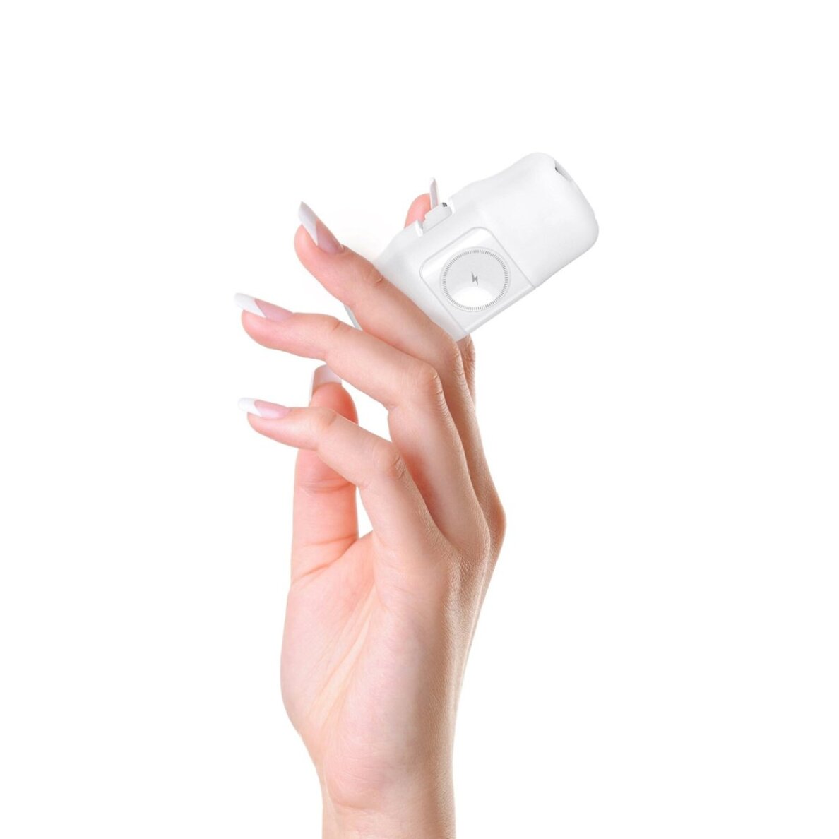 Išorinė baterija Wozinsky WF16-YCS 5000mAh 15W USB-C Mini su integruotu USB-C laidu ir Apple Watch įkrovikliu – balta 4