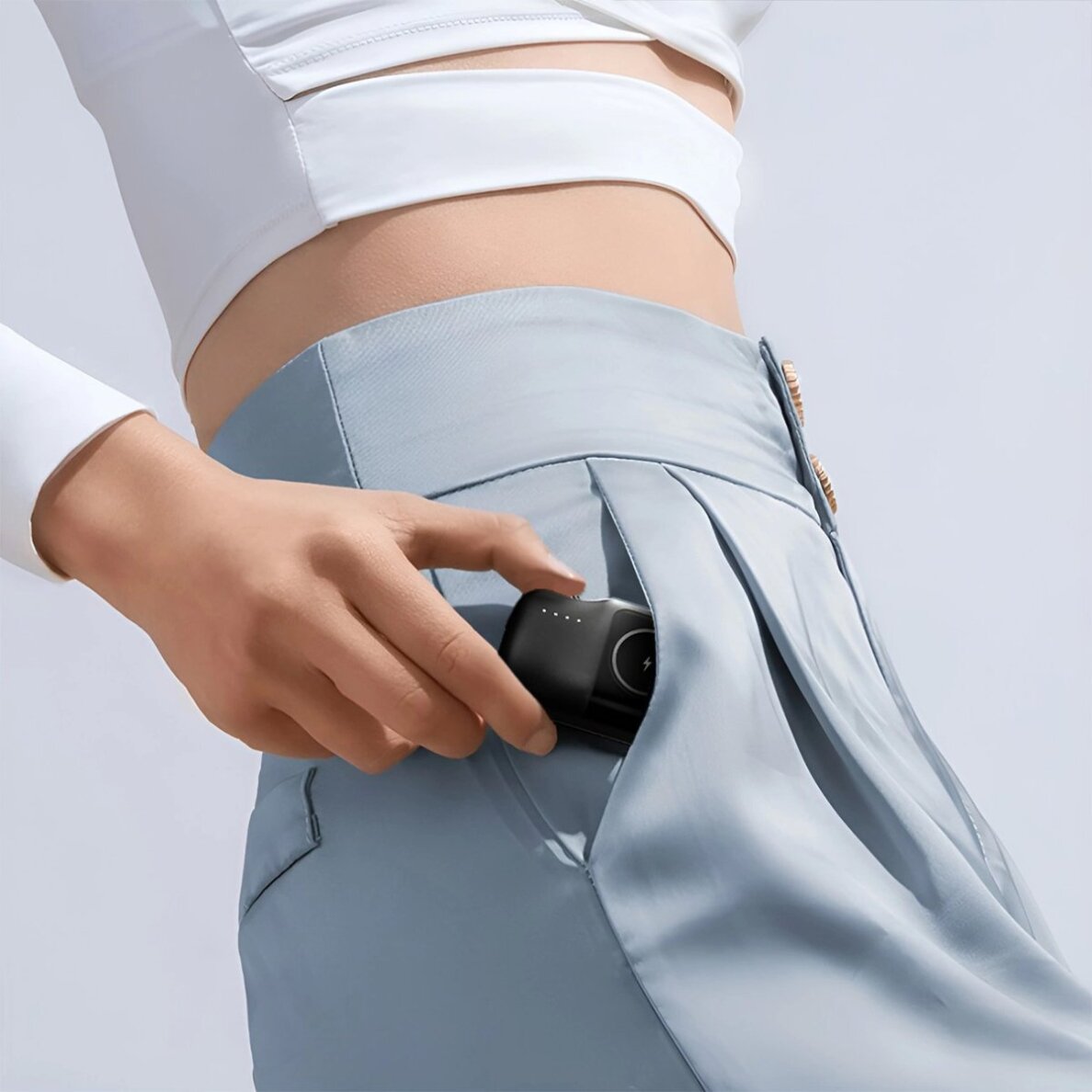 Išorinė baterija Wozinsky WF16-YLS 5000mAh 15W Lightning Mini su integruotu USB-C laidu ir Apple Watch įkrovikliu – juoda 6