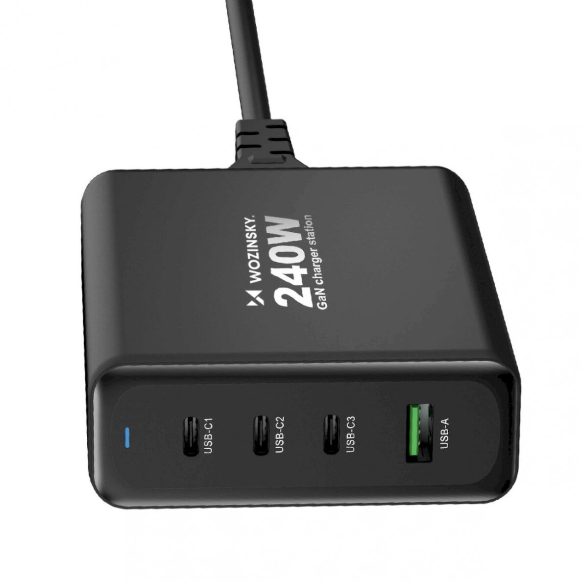 Wozinsky WGCSB 240W GaN wall Įkroviklis USB-A / 3 x USB-C - Juodas 3 Wozinsky WGCSB 240W GaN wall Įkroviklis USB-A / 3 x USB-C - Juodas 3