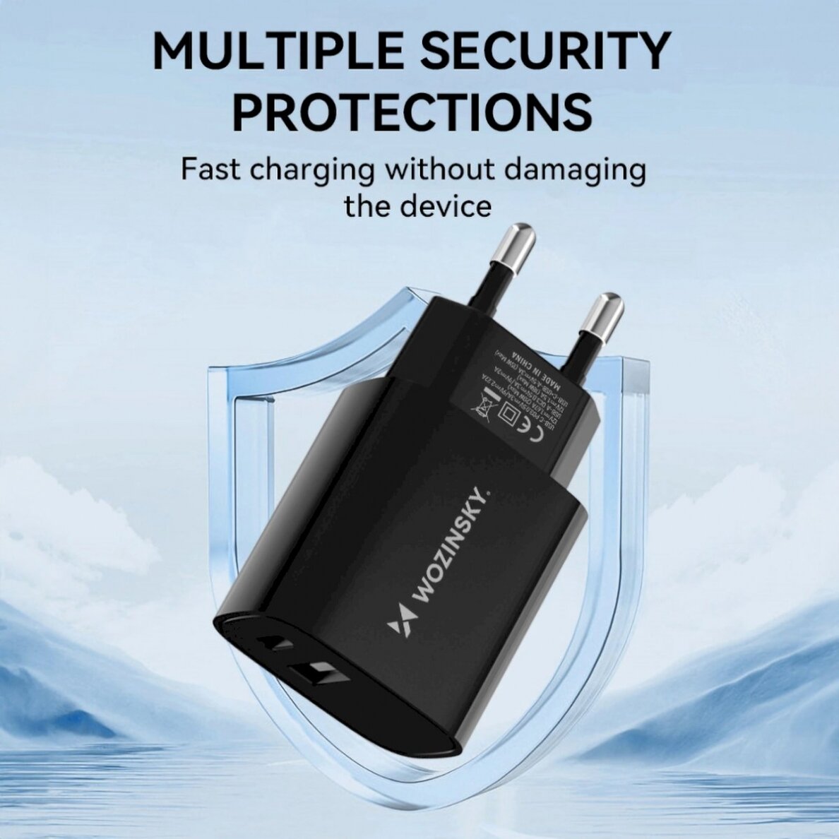 Wozinsky WGWCB USB-A USB-C 20W wall Įkroviklis  - Juodas 6 Wozinsky WGWCB USB-A USB-C 20W wall Įkroviklis  - Juodas 6