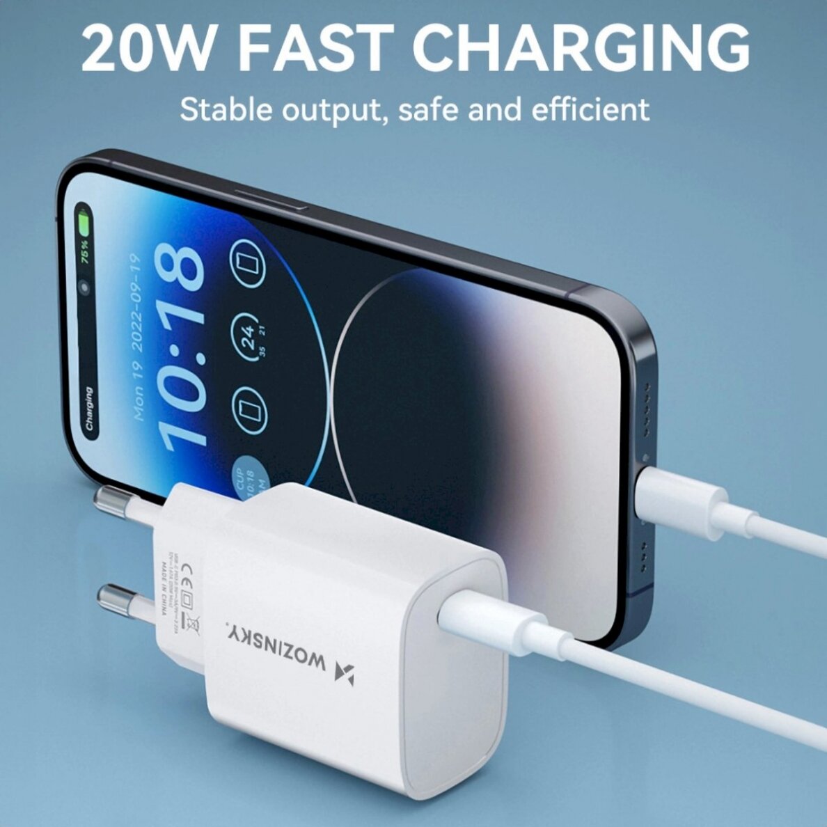 Wozinsky WGWCCW 20W USB-C wall Įkroviklis  - baltas 8