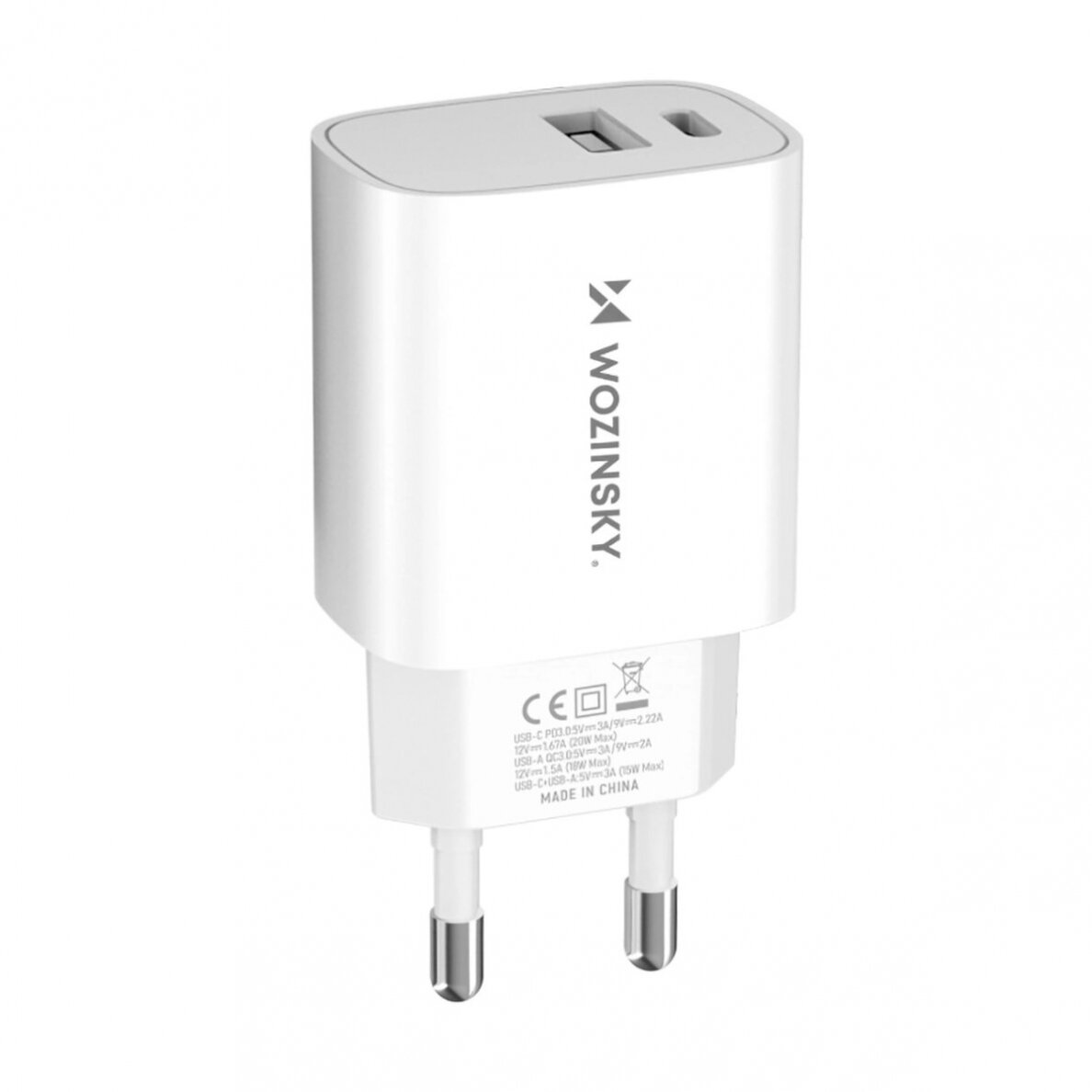 Wozinsky WGWCW USB-A USB-C 20W wall Įkroviklis  - baltas 1
