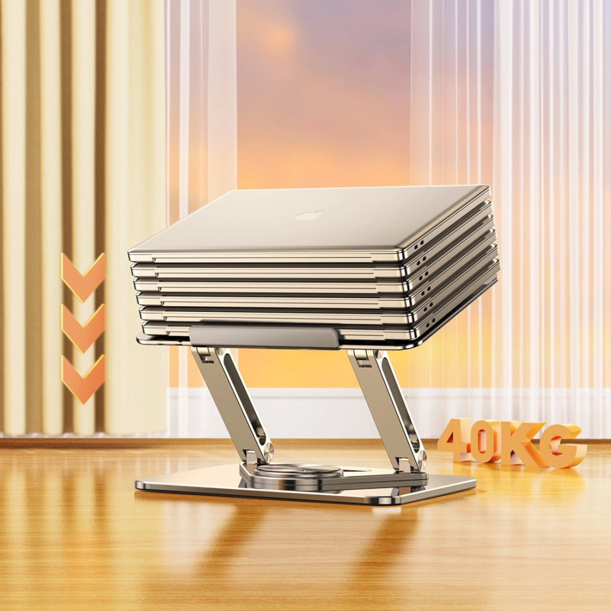 Wozinsky WRS-CPY84SS Aliuminio nešiojamo kompiuterio stovas – sidabrinis 6