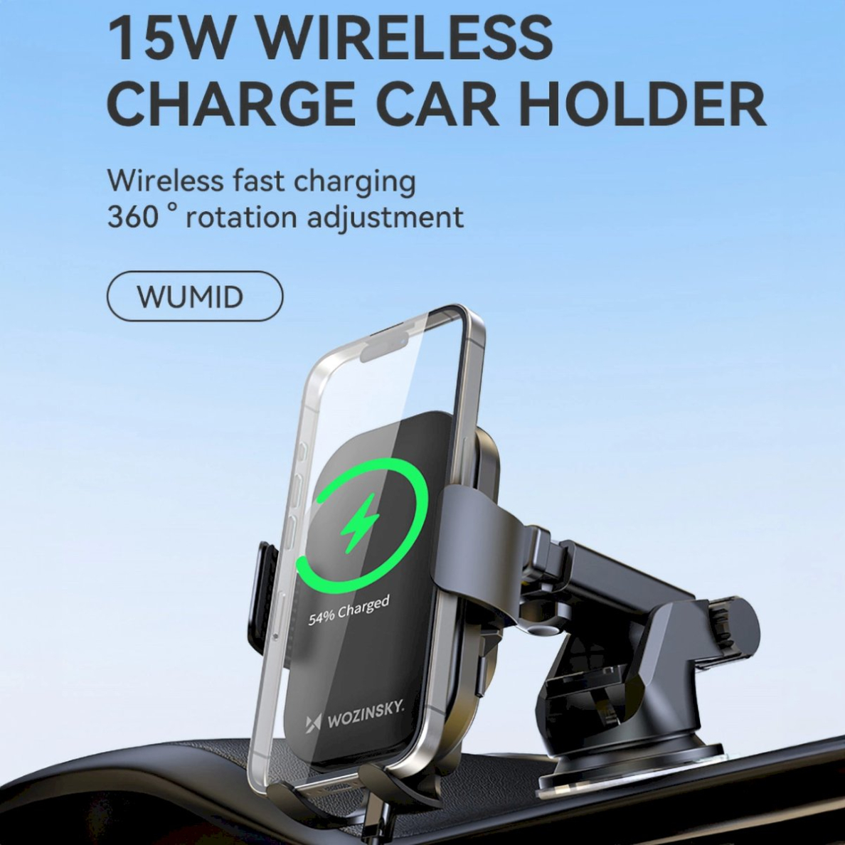 Wozinsky WUMID Telfono laikiklis15W inductive Įkroviklis  car dashboard - Juodas 4 Wozinsky WUMID Telfono laikiklis15W inductive Įkroviklis  car dashboard - Juodas 4