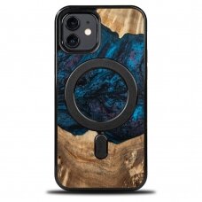 Dėklas iš Medžio ir Resino skirta iPhone 12/12 Pro MagSafe Bewood Unique Neptune - Navy Mėlynas &amp  Juodas