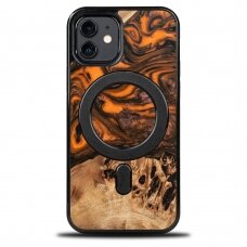 Dėklas iš Medžio ir Resino skirta iPhone 12/12 Pro MagSafe Bewood Unique Oranžinis - Oranžinis Juodas