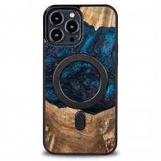 Dėklas iš Medžio ir Resino skirta iPhone 13 Pro Max MagSafe Bewood Unique Neptune - Navy Juodas