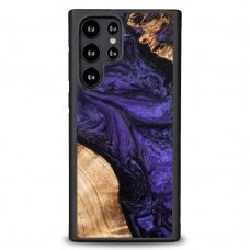 Dėklas iš Medžio ir Resino skirta Samsung Galaxy S22 Ultra Bewood Unique violetinis - Purple and Juodas